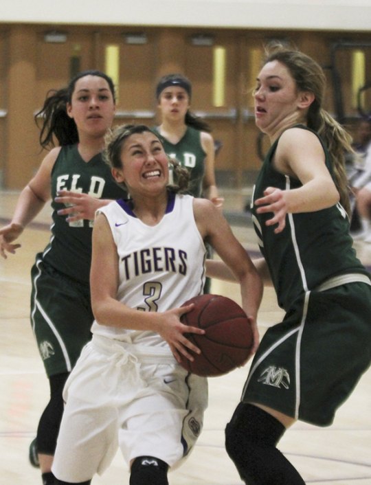 Lemoore's Allidap Camacho breaks away from El Diamante defenders.